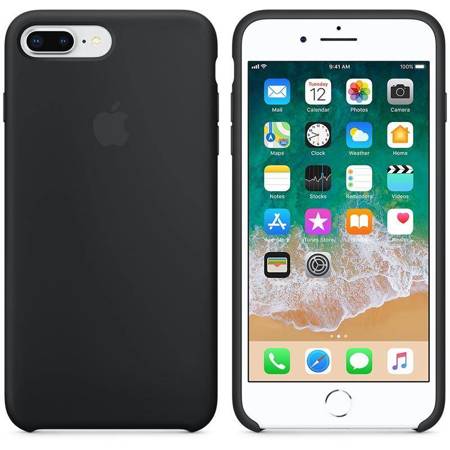 Apple Silicone Case - Silikonowe etui iPhone 8 Plus / 7 Plus (czarny)